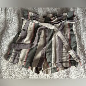 striped colorful linen shorts